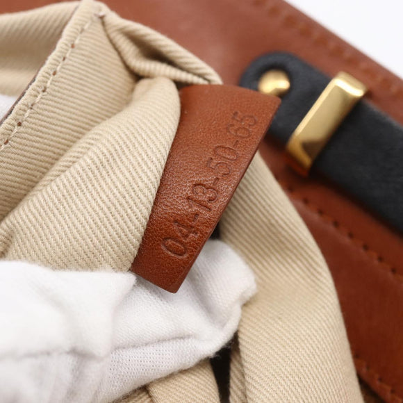 Chloe Alice Hand Bag Leather 2way Brown Gold Auth ka305