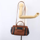 Chloe Alice Hand Bag Leather 2way Brown Gold Auth ka305-22