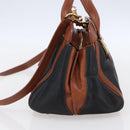 Chloe Alice Hand Bag Leather 2way Brown Gold Auth ka305-4