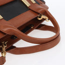 Chloe Alice Hand Bag Leather 2way Brown Gold Auth ka305-7