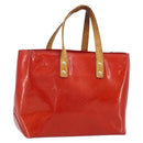 LOUIS VUITTON Monogram Vernis Reade PM Hand Bag Red Rouge M91088 LV Auth ka3053-1