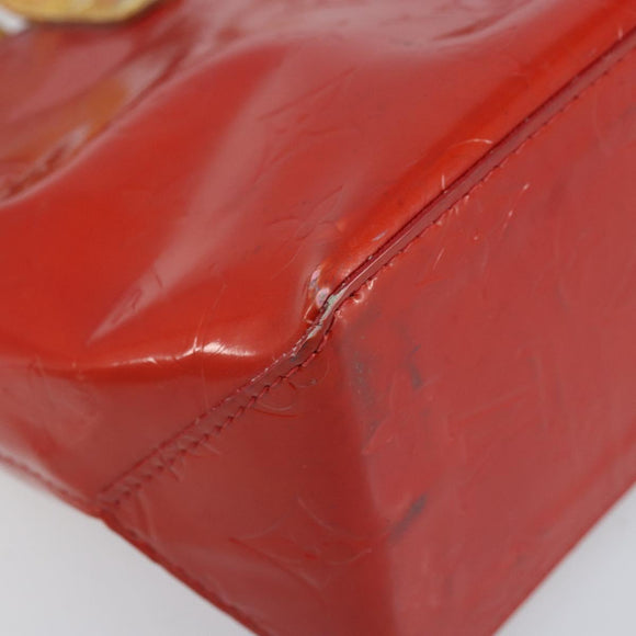 LOUIS VUITTON Monogram Vernis Reade PM Hand Bag Red Rouge M91088 LV Auth ka3053