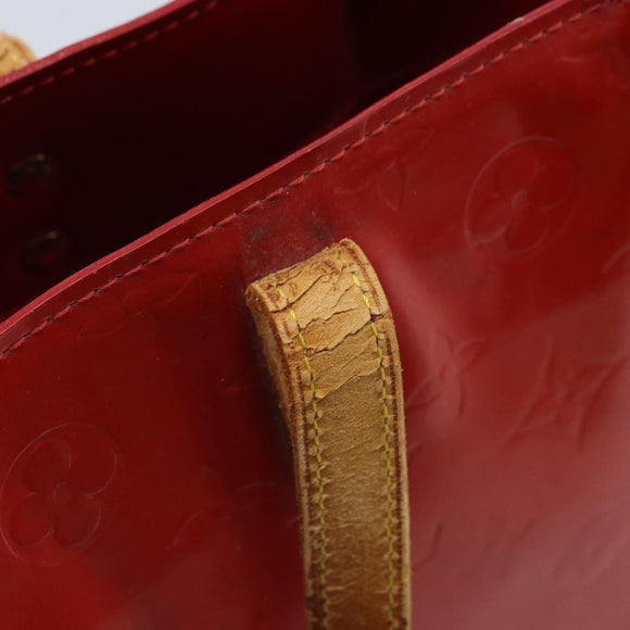 LOUIS VUITTON Monogram Vernis Reade PM Hand Bag Red Rouge M91088 LV Auth ka3053