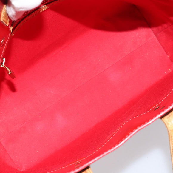 LOUIS VUITTON Monogram Vernis Reade PM Hand Bag Red Rouge M91088 LV Auth ka3053