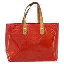 LOUIS VUITTON Monogram Vernis Reade PM Hand Bag Red Rouge M91088 LV Auth ka3053-13