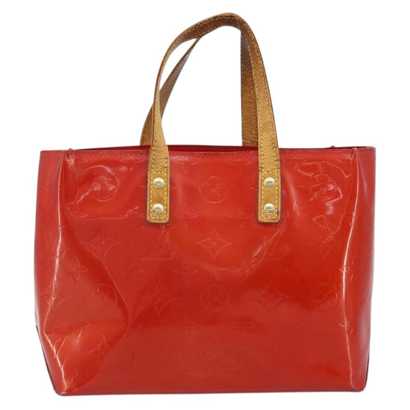 LOUIS VUITTON Monogram Vernis Reade PM Hand Bag Red Rouge M91088 LV Auth ka3053