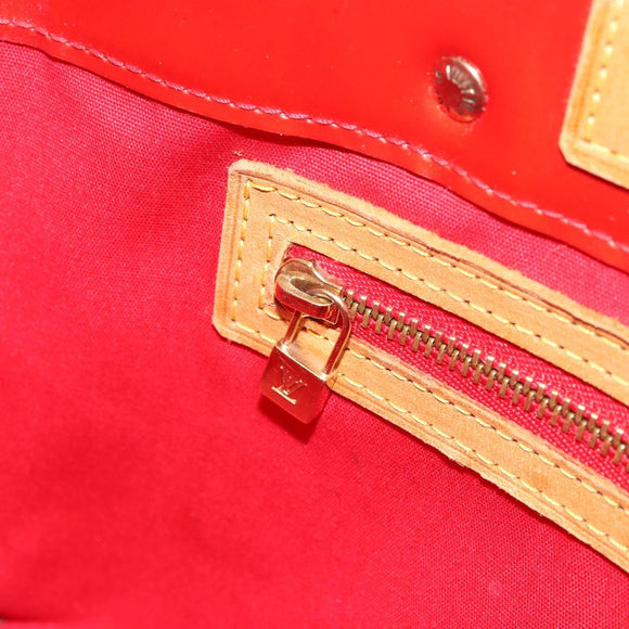 LOUIS VUITTON Monogram Vernis Reade PM Hand Bag Red Rouge M91088 LV Auth ka3053