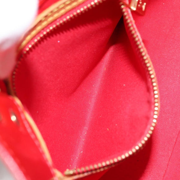 LOUIS VUITTON Monogram Vernis Reade PM Hand Bag Red Rouge M91088 LV Auth ka3053
