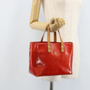 LOUIS VUITTON Monogram Vernis Reade PM Hand Bag Red Rouge M91088 LV Auth ka3053-23