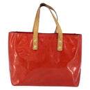 LOUIS VUITTON Monogram Vernis Reade PM Hand Bag Red Rouge M91088 LV Auth ka3053-2