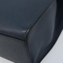 CELINE Shoulder Bag Leather Navy Gold Auth ka3054-9