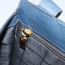 CELINE Shoulder Bag Leather Navy Gold Auth ka3054-21