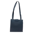 CELINE Shoulder Bag Leather Navy Gold Auth ka3054-2