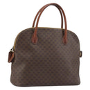 CELINE Macadam Canvas Hand Bag PVC Leather Brown Gold Auth ka3055-1