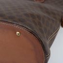 CELINE Macadam Canvas Hand Bag PVC Leather Brown Gold Auth ka3055-10