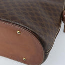 CELINE Macadam Canvas Hand Bag PVC Leather Brown Gold Auth ka3055-12