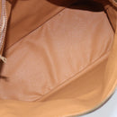 CELINE Macadam Canvas Hand Bag PVC Leather Brown Gold Auth ka3055-16