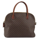 CELINE Macadam Canvas Hand Bag PVC Leather Brown Gold Auth ka3055-2