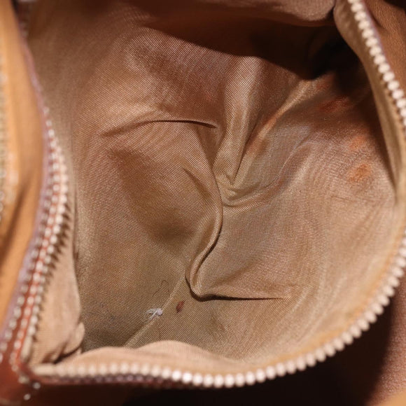 CELINE Macadam Canvas Hand Bag PVC Leather Brown Gold Auth ka3055