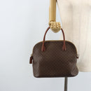 CELINE Macadam Canvas Hand Bag PVC Leather Brown Gold Auth ka3055-22