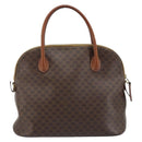 CELINE Macadam Canvas Hand Bag PVC Leather Brown Gold Auth ka3055-3