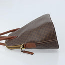 CELINE Macadam Canvas Hand Bag PVC Leather Brown Gold Auth ka3055-5