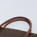 CELINE Macadam Canvas Hand Bag PVC Leather Brown Gold Auth ka3055-8