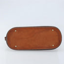 CELINE Macadam Canvas Hand Bag PVC Leather Brown Gold Auth ka3055-9