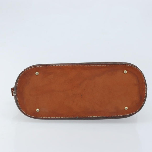 CELINE Macadam Canvas Hand Bag PVC Leather Brown Gold Auth ka3055