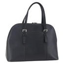 BURBERRY Hand Bag Leather Black Silver Auth ka306-1