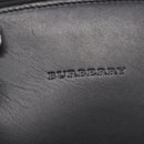 BURBERRY Hand Bag Leather Black Silver Auth ka306-17