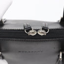 BURBERRY Hand Bag Leather Black Silver Auth ka306-10