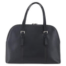 BURBERRY Hand Bag Leather Black Silver Auth ka306-13