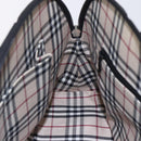 BURBERRY Hand Bag Leather Black Silver Auth ka306-20