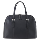 BURBERRY Hand Bag Leather Black Silver Auth ka306-2