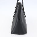 BURBERRY Hand Bag Leather Black Silver Auth ka306-3