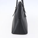 BURBERRY Hand Bag Leather Black Silver Auth ka306-4