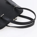 BURBERRY Hand Bag Leather Black Silver Auth ka306-7