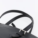 BURBERRY Hand Bag Leather Black Silver Auth ka306-8