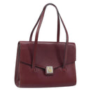 Christian Dior Hand Bag Leather Red Gold Auth ka3061-1
