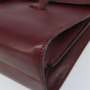 Christian Dior Hand Bag Leather Red Gold Auth ka3061-9