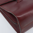 Christian Dior Hand Bag Leather Red Gold Auth ka3061-14
