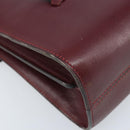 Christian Dior Hand Bag Leather Red Gold Auth ka3061-16