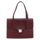 Christian Dior Hand Bag Leather Red Gold Auth ka3061-13