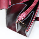 Christian Dior Hand Bag Leather Red Gold Auth ka3061-22
