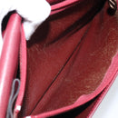 Christian Dior Hand Bag Leather Red Gold Auth ka3061-23