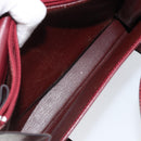 Christian Dior Hand Bag Leather Red Gold Auth ka3061-24