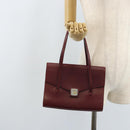 Christian Dior Hand Bag Leather Red Gold Auth ka3061-25