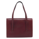 Christian Dior Hand Bag Leather Red Gold Auth ka3061-2