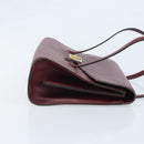 Christian Dior Hand Bag Leather Red Gold Auth ka3061-3